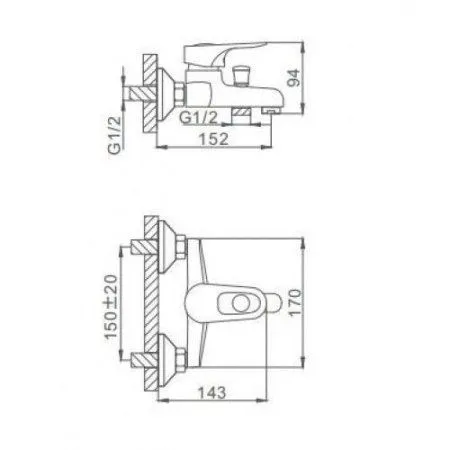 Смеситель для ванны Frap F3028-B