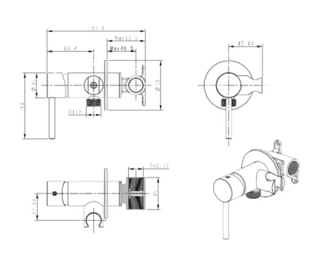 Гигиенический душ Bronze de Luxe встраиваемый бронза SCANDI (701BR)