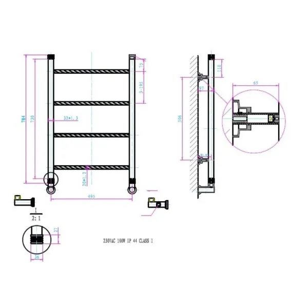 Полотенцесушитель электрический Boheme Chrome 710 75,2*50 см хром - купить в Москве по низкой цене в интернет-магазине с доставкой по всей России | HITsant Полотенцесушитель электрический Boheme Chrome 710 75,2*50 см хром