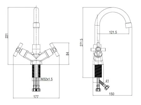 Смеситель VODA для раковины (DV26)