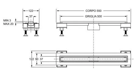 Душевой лоток BONOMINI (6825WX50SWZ)