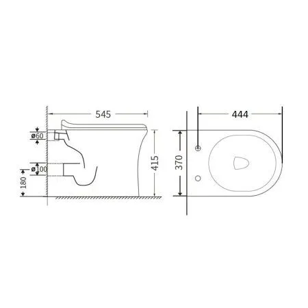 Унитаз приставной Agger AT01200 сиденье с микролифтом