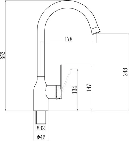 Смеситель для кухонной мойки Savol (S-601816H)