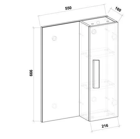 Шкаф-зеркало Grossman Нео 205021 50 белый