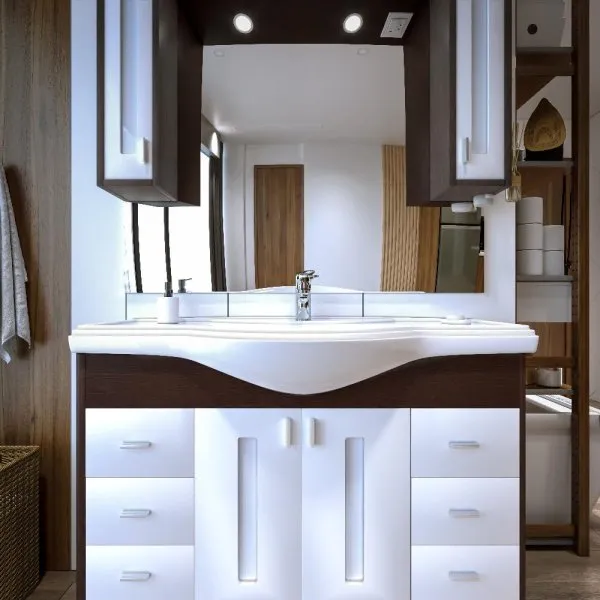 Тумба под раковину напольная Бриклаер БАЛИ венге/белый , 120 см