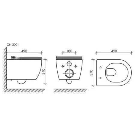 Унитаз подвесной Ceramica Nova Play CN3001MB микролифт черный матовый
