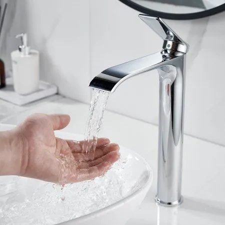 Смеситель для раковины высокий Shevanik S4111, хром - купить в Москве по низкой цене в интернет-магазине с доставкой по всей России | HITsant Смеситель для раковины высокий Shevanik S4111, хром