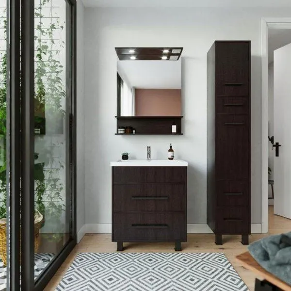 Тумба под раковину напольная Бриклаер ЧИЛИ венге, 70 см