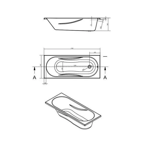 Акриловая ванна Cersanit Mito Red WP-MITO_RED*170 170x70