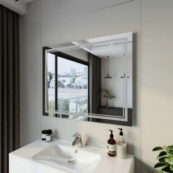 Зеркало Бриклаер Эстель-2 100 с подсветкой LED, сенсор на зеркале