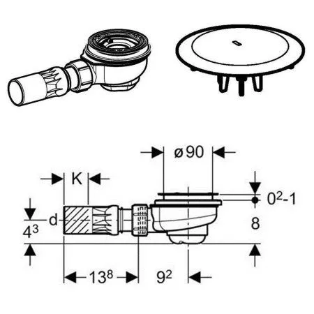 Сифон Geberit Uniflex 150.685.00.1 для поддона