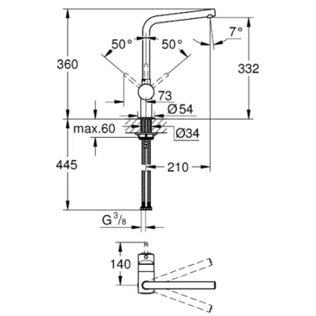 Смеситель Grohe Minta 31375AL0 графит матовый