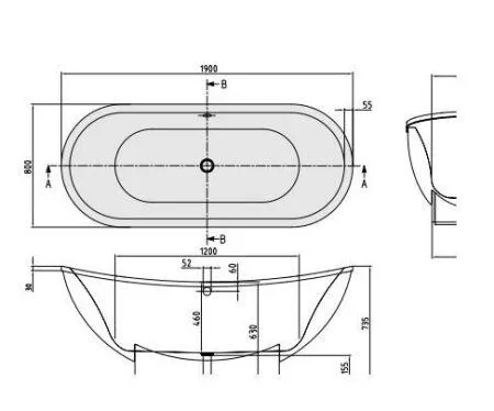 Ванна квариловая Villeroy & Boch My Nature UBA190NAT9E0V-01.61 190х80 см, белая