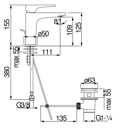 Смеситель для раковины Nobili Yoyo YO126118/1CR Chrome - купить в Москве по низкой цене в интернет-магазине с доставкой по всей России | HITsant Смеситель для раковины Nobili Yoyo YO126118/1CR Chrome