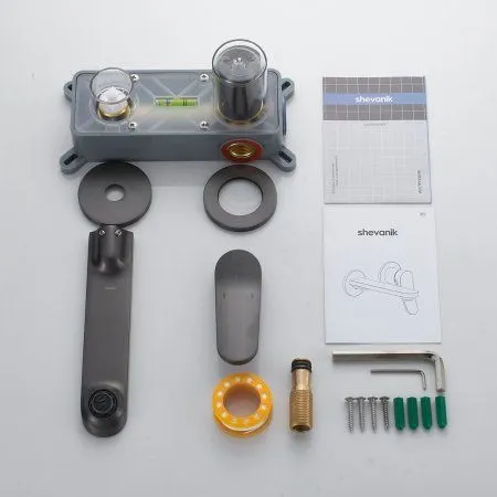 Смеситель для раковины Shevanik S4VC34TM1TVR, Оружейная сталь