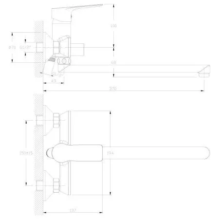 Смеситель для ванны Rossinka RS27 (RS27-33)