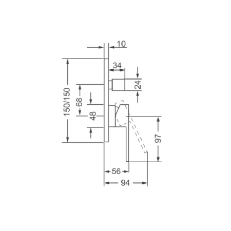 Смеситель Villeroy & Boch Classic TVS10135300061 для душа,  с переключателем, хром