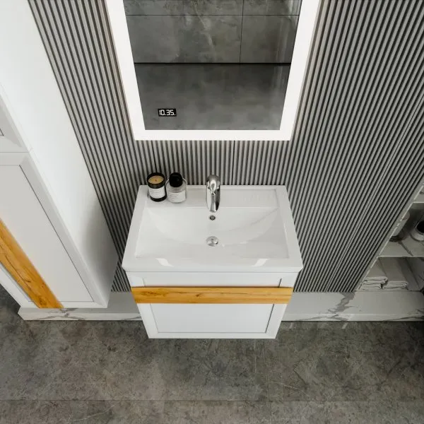 Тумба под раковину подвесная Бриклаер БЕРЛИН белый , 60 см