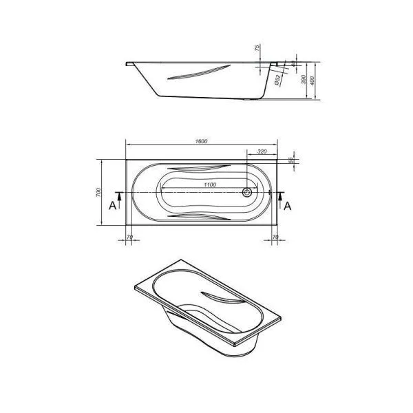 Акриловая ванна Cersanit Mito Red WP-MITO_RED*160 160x70