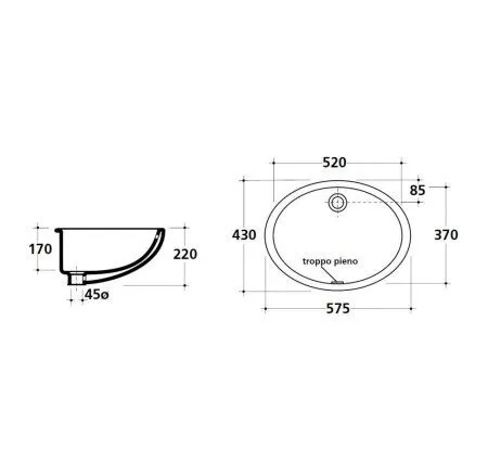 Раковина Galassia Denise 6002 57х43 белый - купить в Москве по низкой цене в интернет-магазине с доставкой по всей России | HITsant Раковина Galassia Denise 6002 57х43 белый
