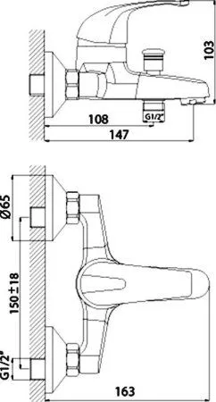 Смеситель для ванны Rossinka D (D40-31)