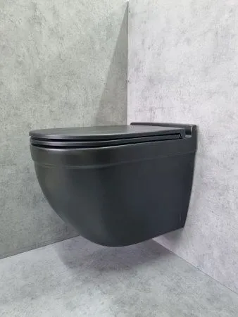Унитаз подвесной CeramaLux 2198MB, Черно-Матовый
