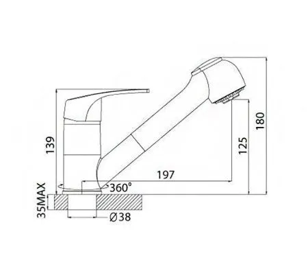 Смеситель для кухонной мойки Rossinka D (D40-25)