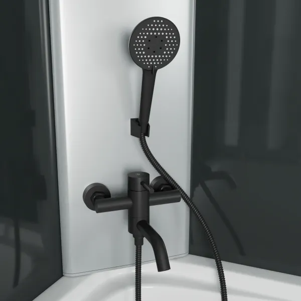 Смеситель для ванны с коротким изливом RUSH Melos (SUS1101-44Black)