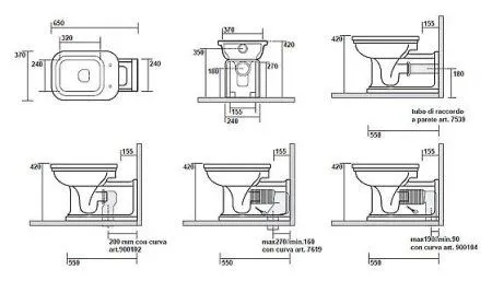 Унитаз приставной Kerasan Waldorf 411601bi (65 см) удлиненный - купить в Москве по низкой цене в интернет-магазине с доставкой по всей России | HITsant Унитаз приставной Kerasan Waldorf 411601bi (65 см) удлиненный