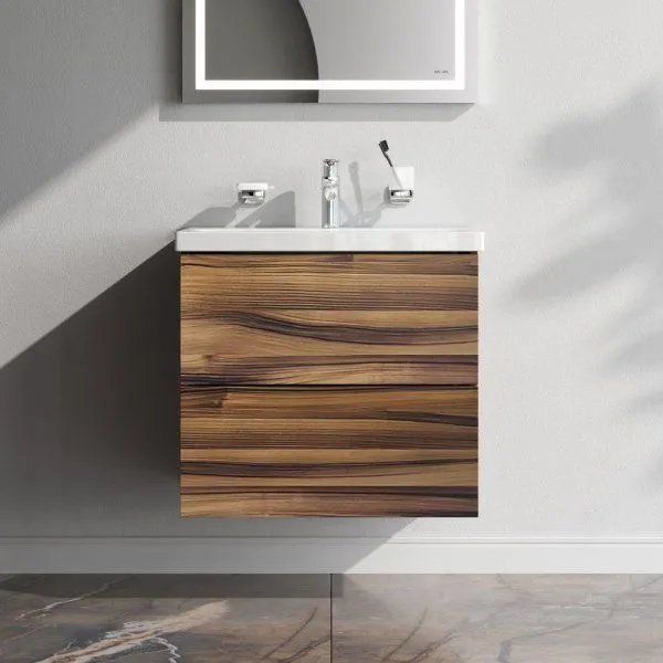 База под раковину, подвесная, 60 см, 2 ящика, орех AM.PM Gem M90FHX0602HF