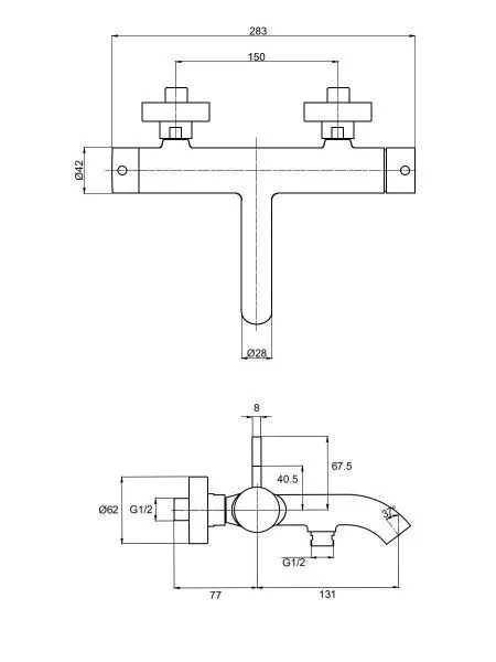 Смеситель для душа AQUAme Siena AQM6212BC, шлифованная медь