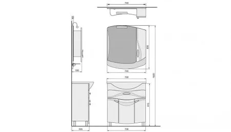 Шкаф-зеркало Velvex Belvento Apelsin 75 белое