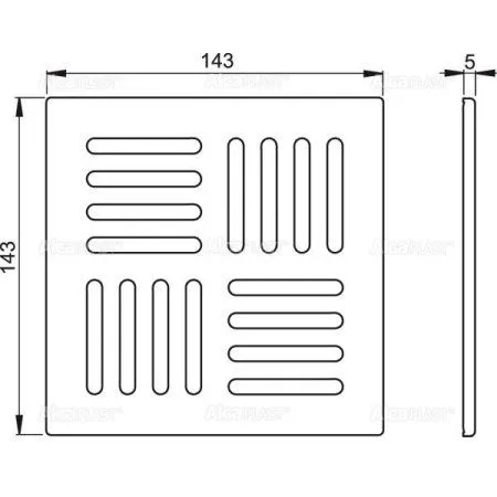Решетка AlcaPlast MPV005 нержавеющая сталь