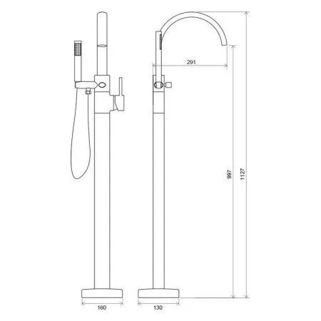 Смеситель Ravak Freedom FM 080.00 для ванны напольный, хром