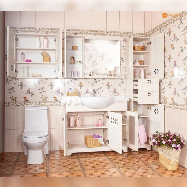 Тумба под раковину напольная Бриклаер КАНТРИ бежевый дуб прованс, 105 см