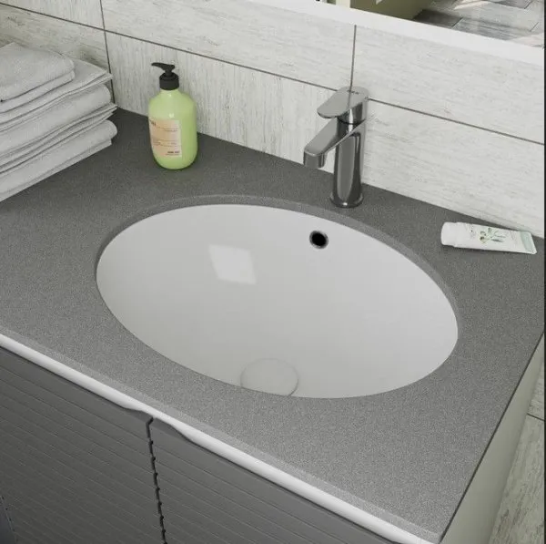 Раковина под столешницу D&K Venice белая 605*440*205мм (DT1021716) - купить в Москве по низкой цене в интернет-магазине с доставкой по всей России | HITsant Раковина под столешницу D&K Venice белая 605*440*205мм (DT1021716)