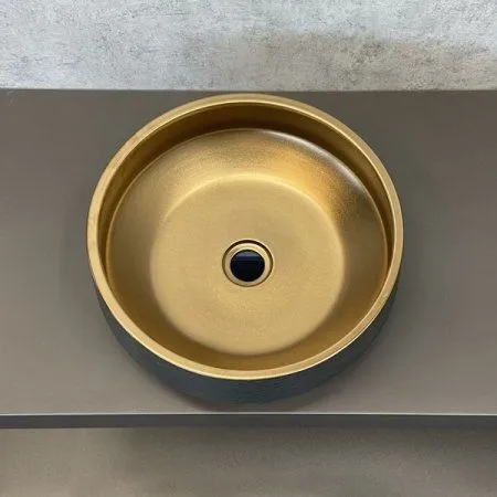 Раковина Comforty J2091 черный/бронза