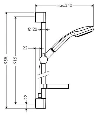 Душевой гарнитур Hansgrohe Croma 100 27724000