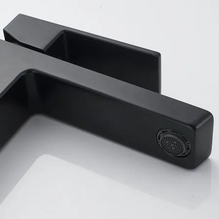 Смеситель для раковины однорычажный с гайкой Rose R1801H-1, Черный