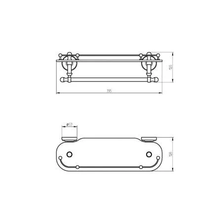 Полка Migliore Mirella 17329 с полотенцедержателем, золото