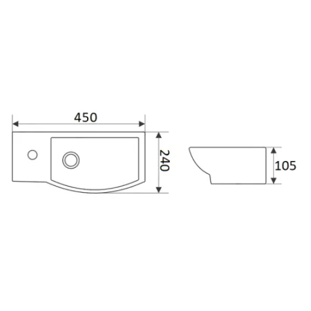 Раковина CeramaLux 45x24 7947BR