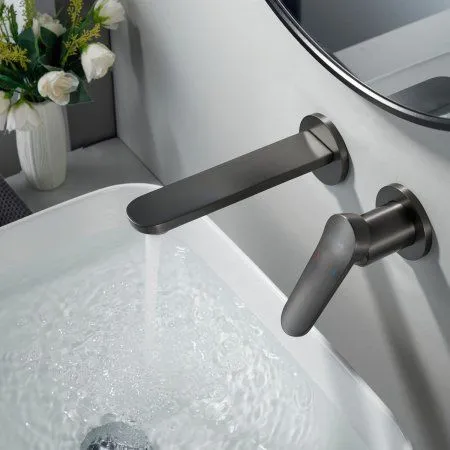 Смеситель для раковины Shevanik S4VC34TM1TVR, Оружейная сталь