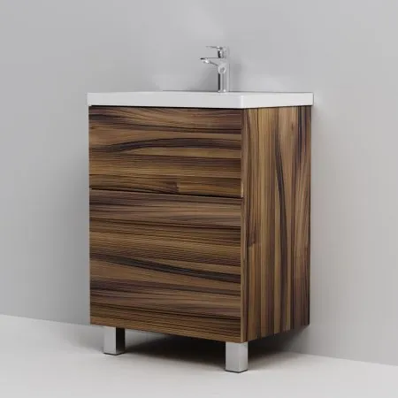 База под раковину, напольная, 60 см, 2 ящика, орех AM.PM Gem M90FSX0602HF