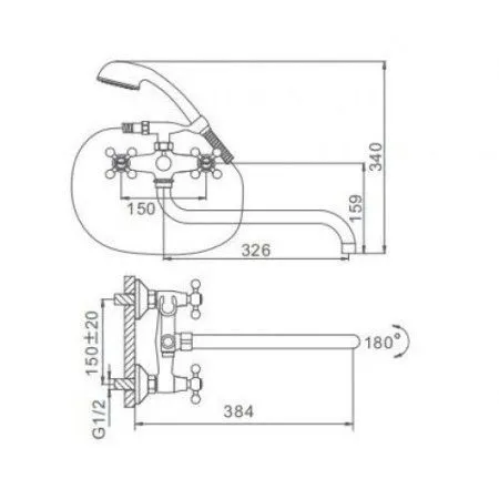 Смеситель для ванны Frap F2619-5 - купить в Москве по низкой цене в интернет-магазине с доставкой по всей России | HITsant Смеситель для ванны Frap F2619-5