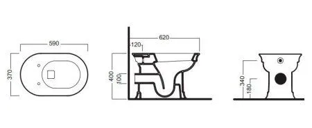 Унитаз приставной Hatria Dolcevita YXXP01 горизонтальный выпуск