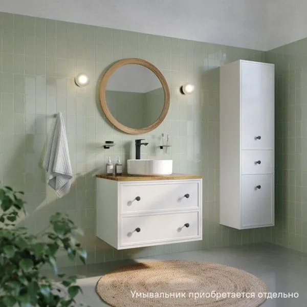 Тумба подвесная, под столешницу, 70 см, белый матовый, Torr, IDDIS, TOR70WBi95