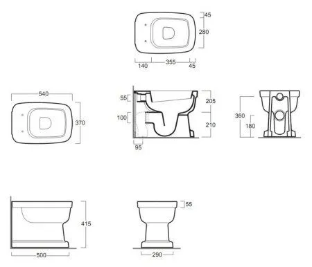 Унитаз приставной Simas Evolution EVO01bi