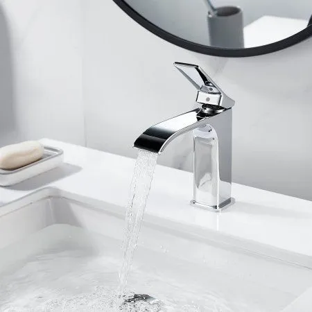 Смеситель для раковины однорычажный с гайкой Shevanik S4001, Хром