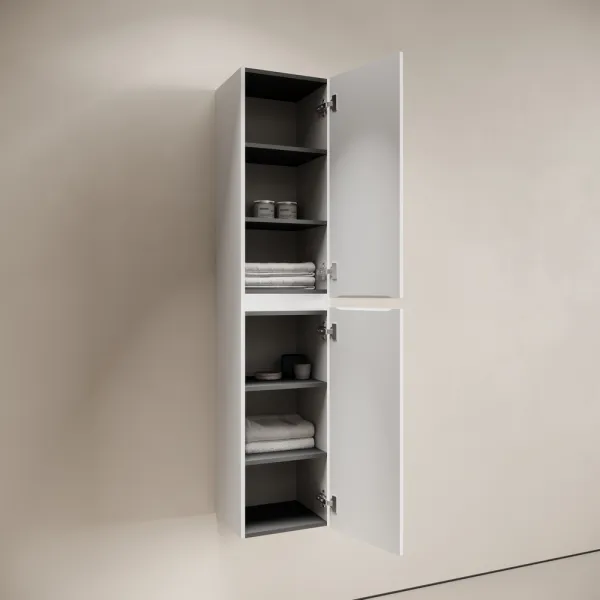 Шкаф-пенал подвесной SANCOS Code, 350х350х1650 мм, цвет белый,  PCD35W