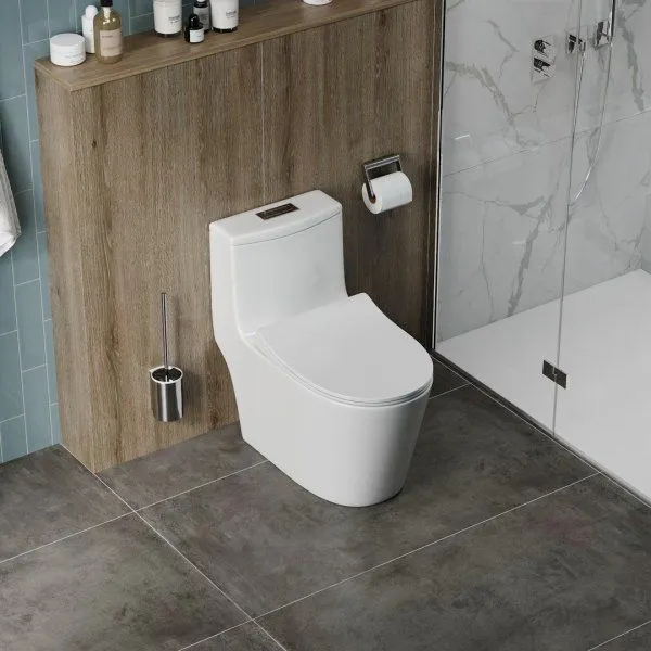 Унитаз напольный моноблок Teymi Solli безободковый, сиденье микролифт T41101